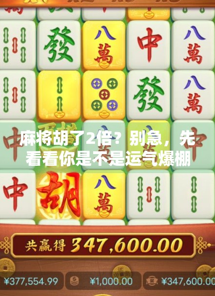 麻将胡了2倍？别急，先看看你是不是运气爆棚还是套路太深！